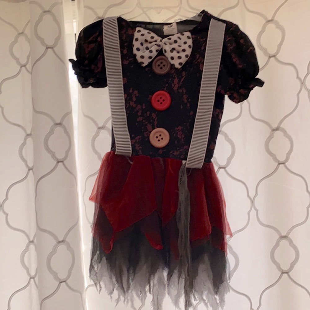 Girls Killer clown dress and tights Sz 12-14